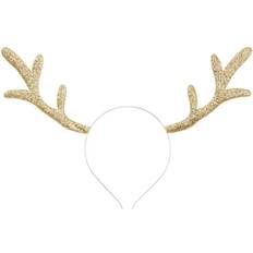 Diadem Renhorn Glitter Guld 