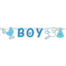 Festartikler Folat Banner it´s a BOY med stork