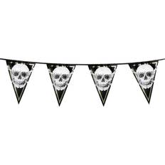 Vegaoo Sjörövargirlang plast med 10 fanor jolly roger 30x20 cm