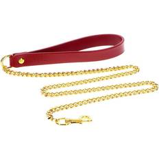 Rood Boeien & Touwen Taboom Bondage in Luxury Chain Leash