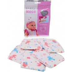 Blöjor till docka Johntoy blöjor Baby Rose 13 x 20 cm bomullsrosa/blå 5 delar