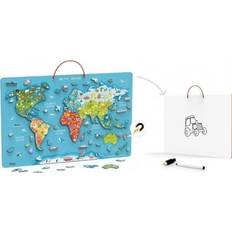 Magnetpussel Bola Viga Toys Viga 2in1 Educational Board with a Magnetic World Map