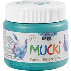 Gröna Fingerfärger Mucki Fingerfärg, metallgrön, 150 ml/ 1 burk