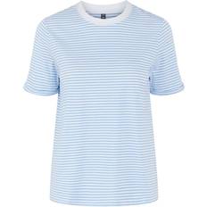 Pieces Ria Fold Up T-shirt - Bright White/Vista Blue