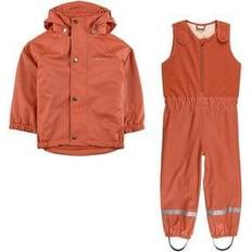 Punainen Sadetakit Kuling Lined Recycled Rain Set - Orange