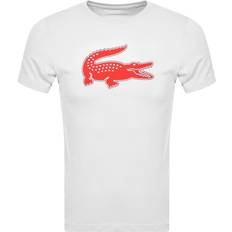 Lacoste Sportswear Garment T-shirts Lacoste Sport 3D Print Crocodile Breathable Jersey T-shirt Men - White/Red