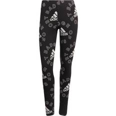 Adidas Women Sportswear Essentials Logo Allover Print Leggings - Black/White