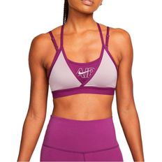 Nike Air Dri-FIT Indy Light-Support Padded Strappy Sports Bra - Sangria/Plum Fog/Plum Fog