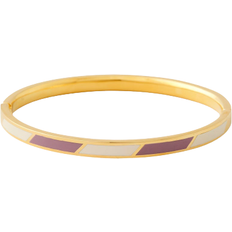 Design Letters Striped Candy Bangle - Gold/White/Purple