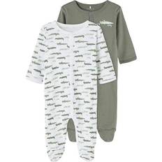 Green Pyjamases Children's Clothing Name It Snap Button Nightsuit 2-pack - Green/Agave Green (13198650)