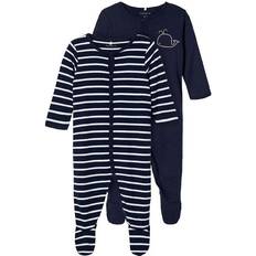 Name It Press Stud Nightsuit 2-pack - Blue/Dark Sapphire (13183449)