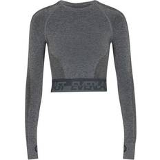 Seamless Long Sleeve Crop Top Women - New Charcoal