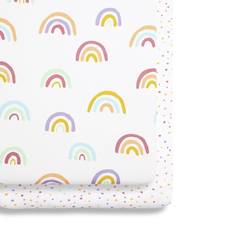 Lunares Sábanas Snüz Rainbow Bedside Crib Fitted Sheets 2-pack 19.7x35.4"