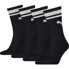 Puma Unisex Crew Heritage Stripe Socks 4-pack - Black