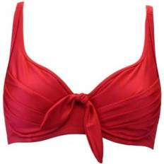 Pleats Swimwear Pour Moi Azure Underwired Lined Non Padded Top - Deep Red