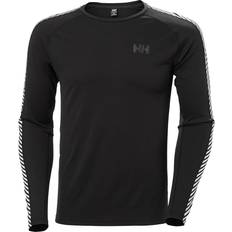 Elastane/Lycra/Spandex - Men Base Layers Helly Hansen Lifa Active Stripe Crew Baselayer Men - Black