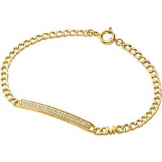 Michael Kors Precious Pavé Plaque Curb Link Bracelet - Gold/Transparent