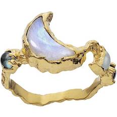 Akvamarin Ringe Maanesten Leda Ring - Gold/Topaz/Moonstone/Aquamarine