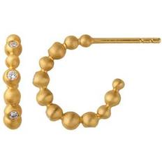 ByBiehl Pebbles Hoops Small - Gold/Transparent