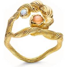 Opaler Ringar Maanesten Curl Ring - Gold/Opal/Moonstone