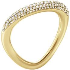 Georg Jensen 18K Yellow Gold Offspring Diamond Pave Wavy Ring