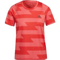 Adidas Fast Allover Print T-shirt Women - Semi Turbo/Bright Red