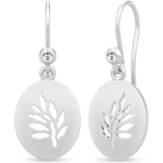 Julie Sandlau Tree of Life Signet Earrings - Silver/Transparent