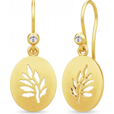 Julie sandlau tree of life øreringe Julie Sandlau Tree of Life Signet Earrings - Gold/Transparent