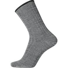 Egtved Herre Strømper Egtved Wool No Elastic Rib Socks - Steel Gray