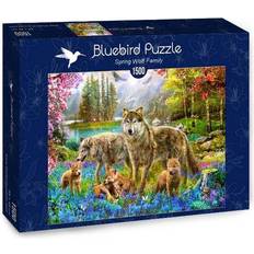 Puzzle Bluebird Spring Wolf Family 1500 Pieces