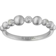 ByBiehl Pebbles Band Ring - Silver/Transparent