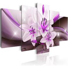 Lasi Seinäkoristeet Arkiio Violet Desert Lily Wall Decor 100x50cm