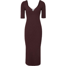 Reiss Olivia Sweetheart Neck Midi Dress - Burgundy