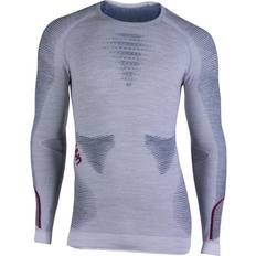 Organic Base Layer Tops UYN Ambityon Underwear Shirt Men - White Melange/Avio/Bordeaux