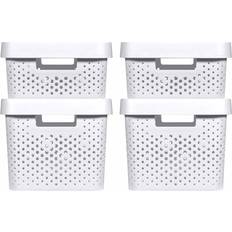 Curver Boîtes De Rangement 4 Pcs Couvercle 11L+17L Blanc