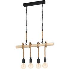 Eglo Youngstown Pendel Til 4xE27 i Sort/Træ Pendel 70cm