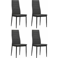 vidaXL Sillas Comedor 4 Unidades Tela Gris Silla de Cocina 96cm 4pcs