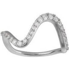 ByBiehl Wave Sparkle Ring Large - Silver/Transparent