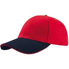 Red Caps Atlantis Liberty Sandwich Heavy Brush 6 Panel Cap - Red/Navy