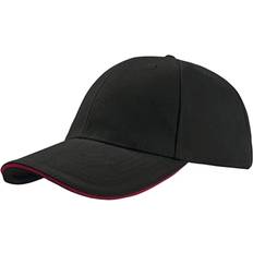 Atlantis Liberty Sandwich Heavy Brush 6 Panel Cap - Black/Red