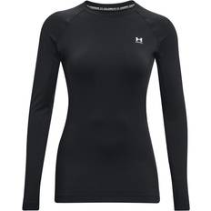 Elastane/Lycra/Spandex - Women Base Layer Tops Under Armour ColdGear Authentics Crew Tops Women - Black/White