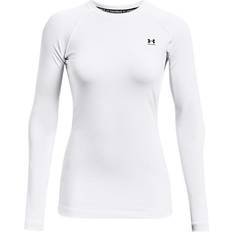 Elastane/Lycra/Spandex - Women Base Layers Under Armour ColdGear Authentics Crew Tops Women - White/Black