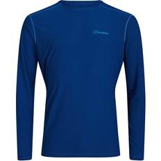 Blue - Men Base Layers Berghaus 24/7 Long Sleeve Crew Base Layer Men - Limoges