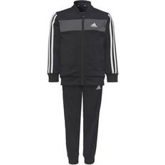 Adidas Essentials 3-stripes Shiny Tracksuit - Black/Gray Six/White