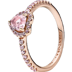 14 quilates Joyería Pandora Sparkling Elevated Heart Ring - Rose Gold/Pink