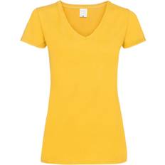 Universal Textiles Women's Value Fitted V-Neck Short Sleeve Casual T-shirt - Gold