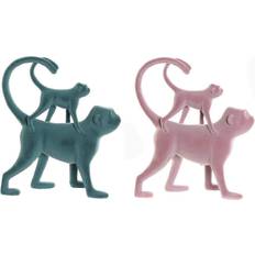 Pink Figurines Dkd Home Decor ative Figure Resin Monkey (2 pcs) (22.5 x 8 x 27.5 cm) Figurine