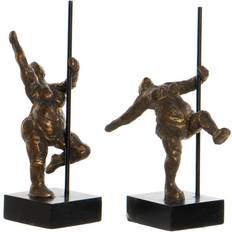 Guld - Træ Dekorationsfigurer Dkd Home Decor Dekorativ figur Aluminium Mangotræ (2 pcs) (20 x 10 x 31 cm) (12 x 10 x 29,5 cm) Dekorationsfigur
