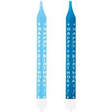 Amscan bougies d'anniversaire Happy Birthday 6,3 cm cire bleue 10 pièces