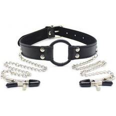 Ring gag Toyz4Lovers Ring Gag And Nipples Clamps Gag med brystklemmer
